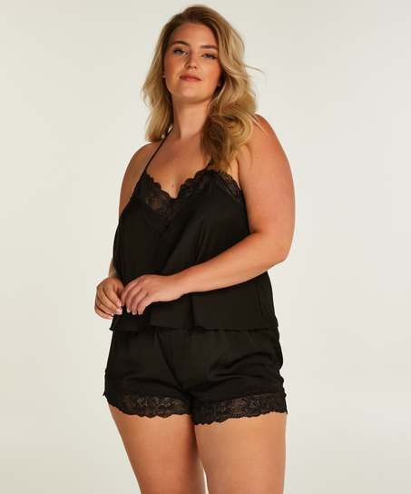 Top de tirantes Satin, Negro