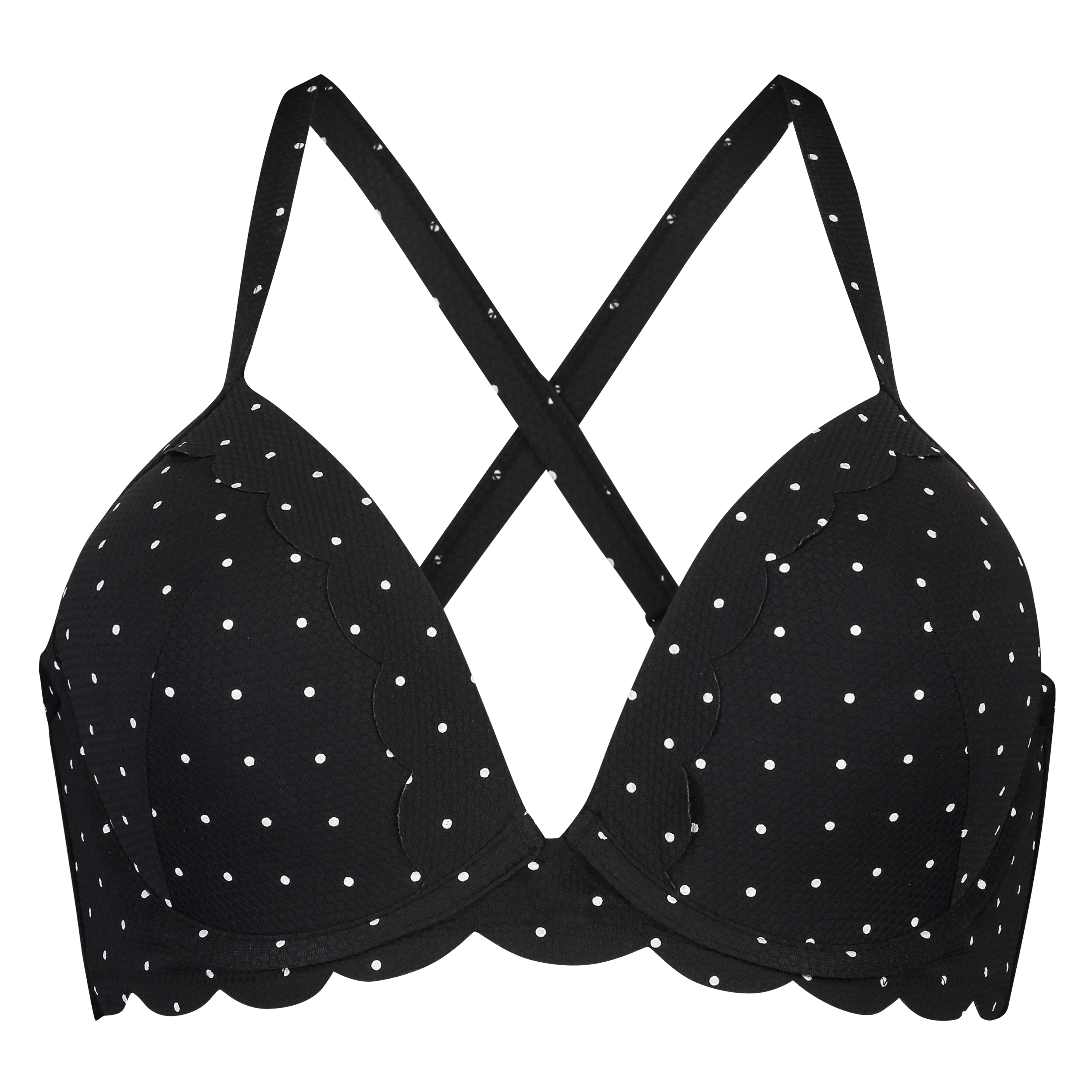 Top de bikini preformado Scallop Copa E +, Negro, main