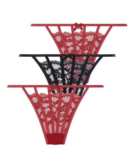 Lote de 3 tangas, Rojo