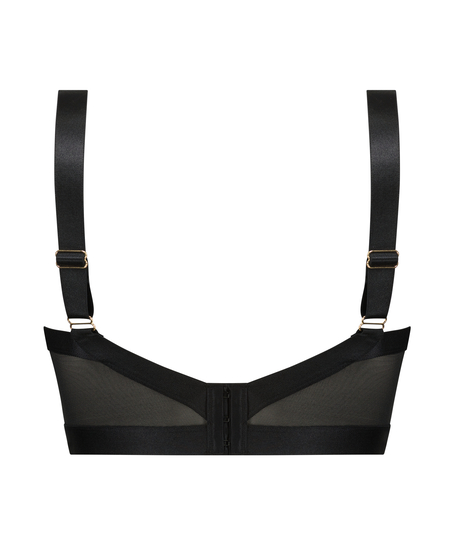 Sujetador de línea larga con aros sin relleno Hana, Negro