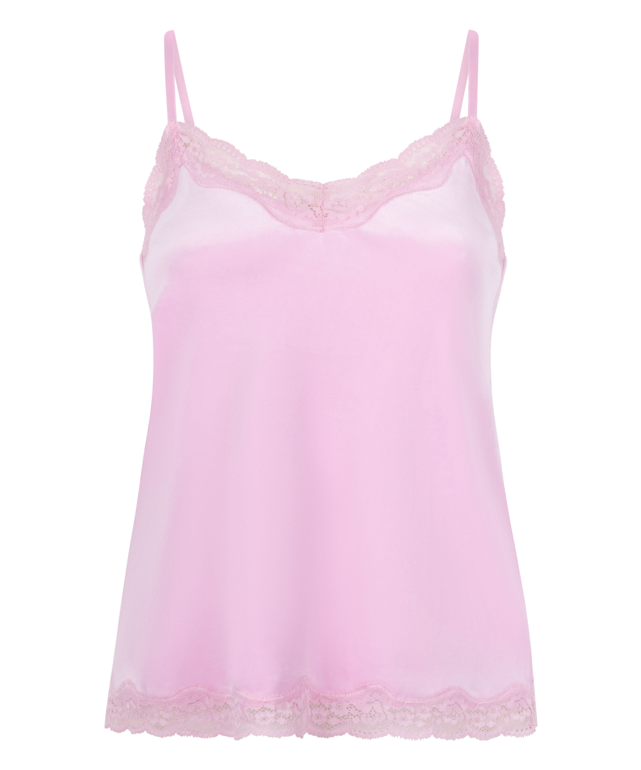 Camiseta top Velours Lace, Rosa