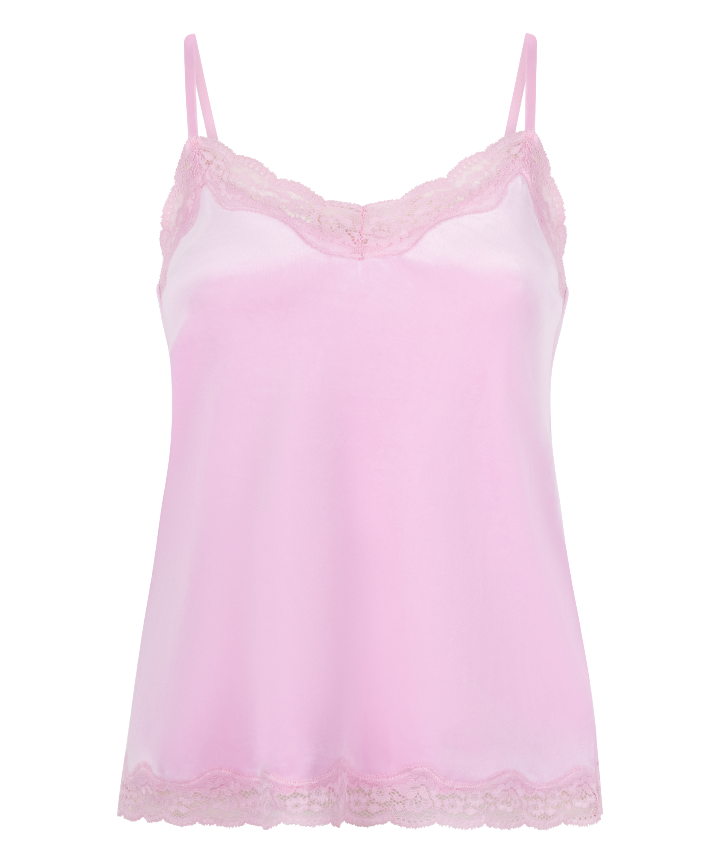 Camiseta top Velours Lace, Rosa, main