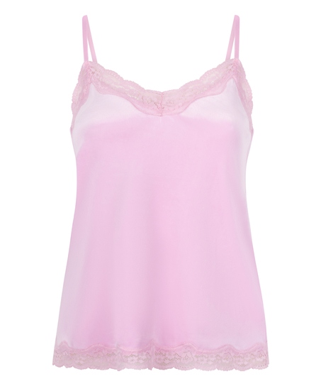 Camiseta top Velours Lace, Rosa