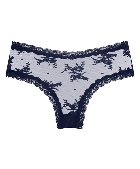 Brasileña en forma de V burn-out mesh, Azul