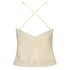Camiseta top Satin Lace, Beige