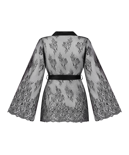 Kimono Allover Lace, Negro