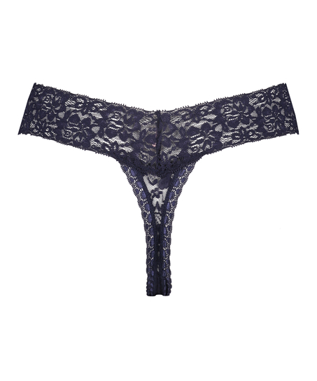 Tanga de corte ultra bajo en forma de V, Azul