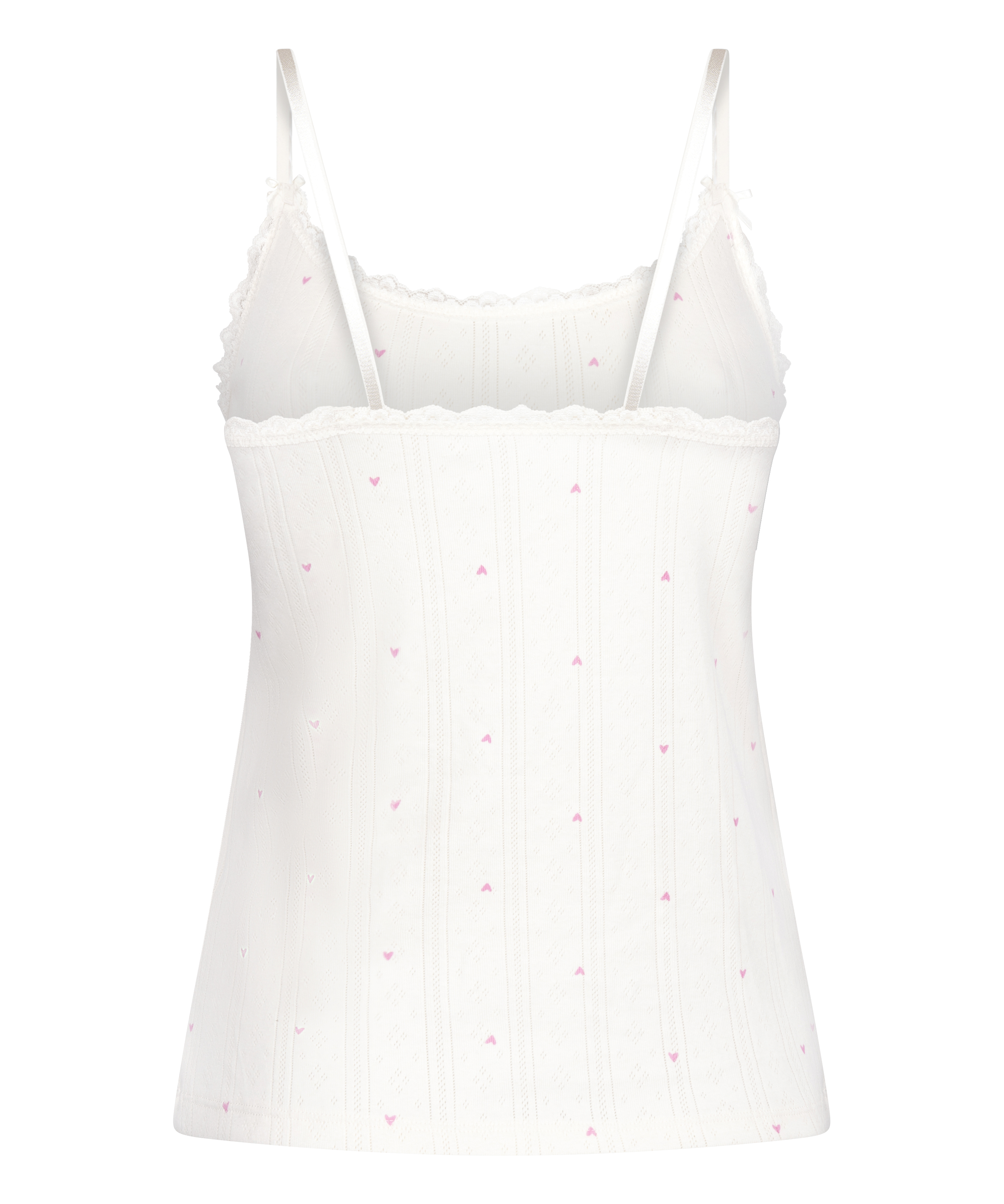 Top cami de pointelle, Blanco, main