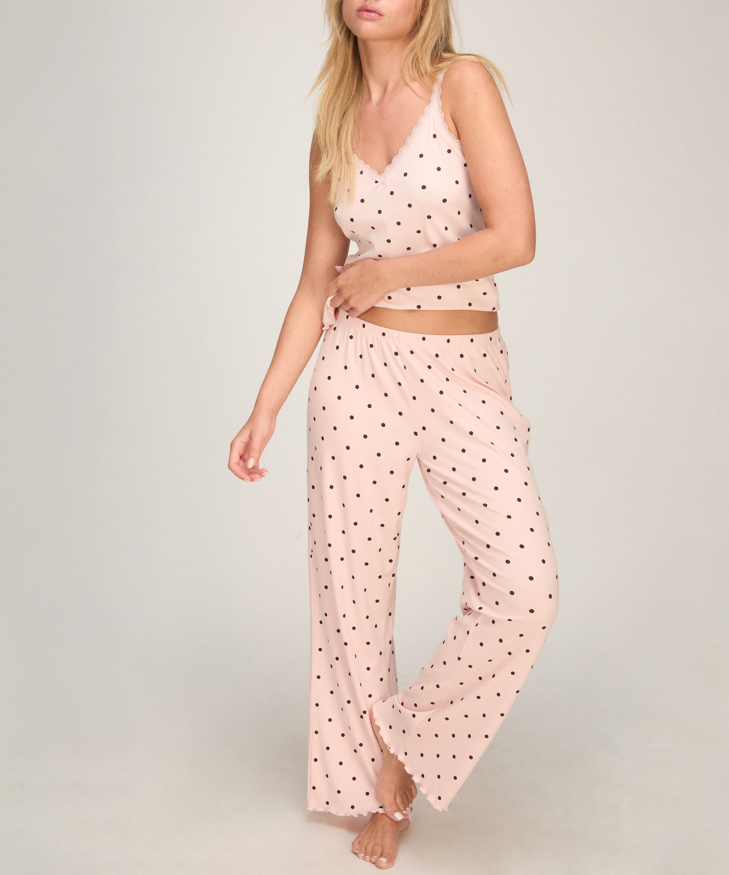 Pantalones de pijama Jersey, Rosa Pantalones de pijama Jersey, Rosa