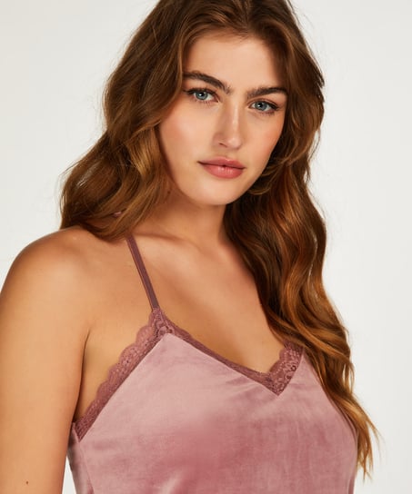 Top Velours Lace, Rosa