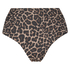 Atrevida braguita de bikini de corte alto Leopard, Beige
