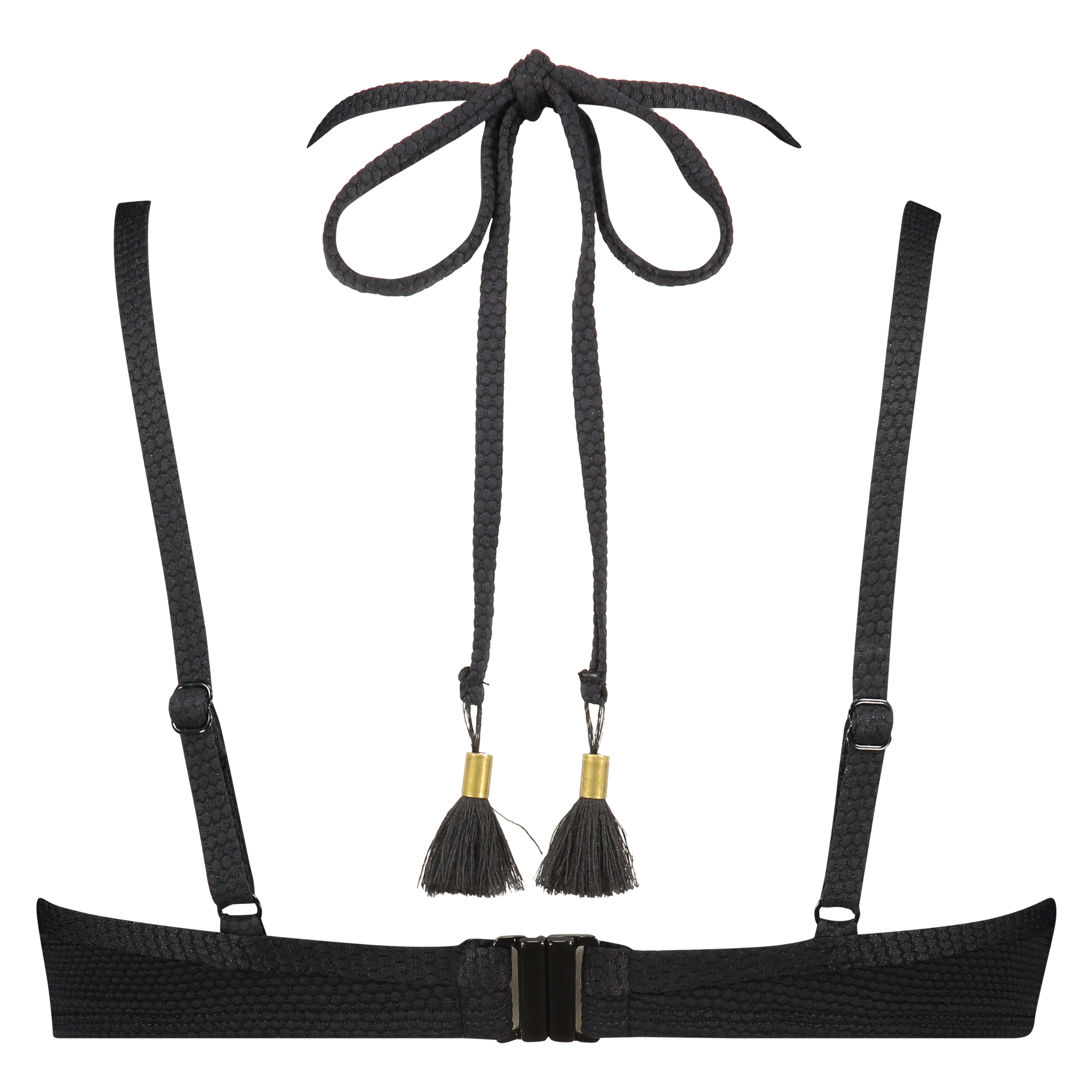 Top de bikini de aros preformado Scallop Glam, Negro, main