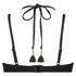 Top de bikini de aros preformado Scallop Glam, Negro