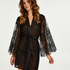 Kimono de gasa Mesh Lace, Negro