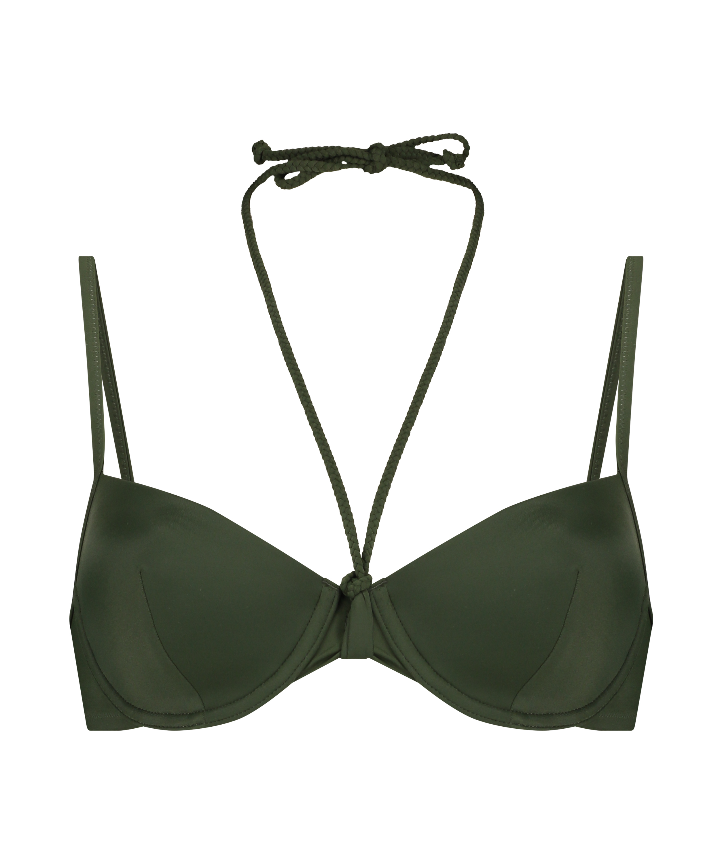 Top de bikini con aros y preformado Luxe, Verde, main