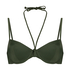 Top de bikini con aros y preformado Luxe, Verde