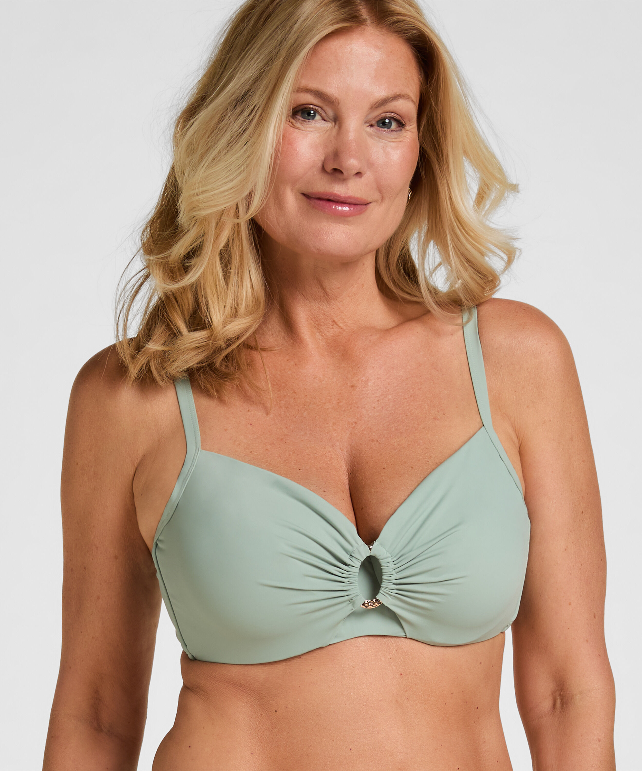 Top de bikini de aros no preformado Luxe, Verde Top de bikini de aros no preformado Luxe, Verde