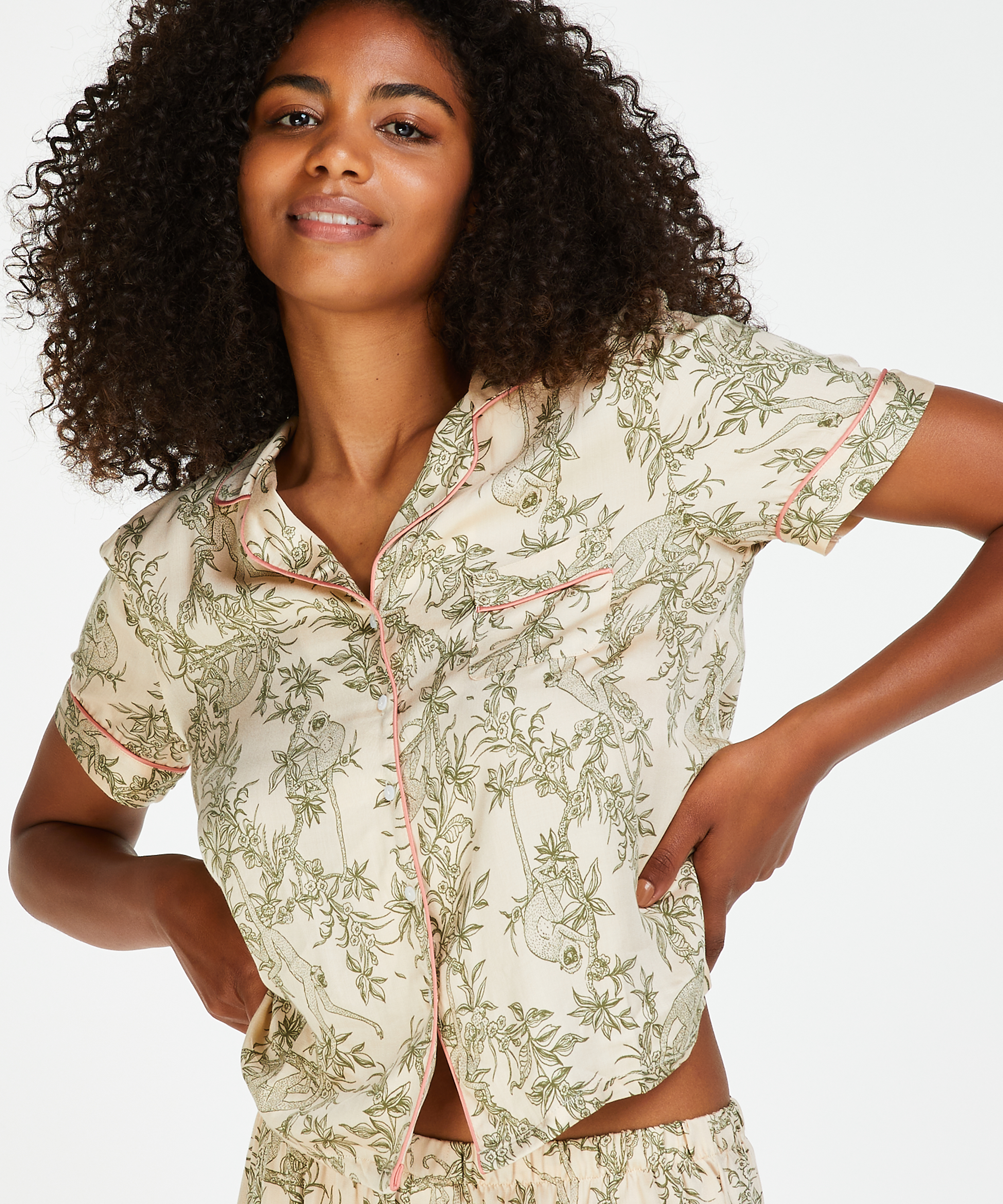 Chaqueta de pijama tejida, Beige, main