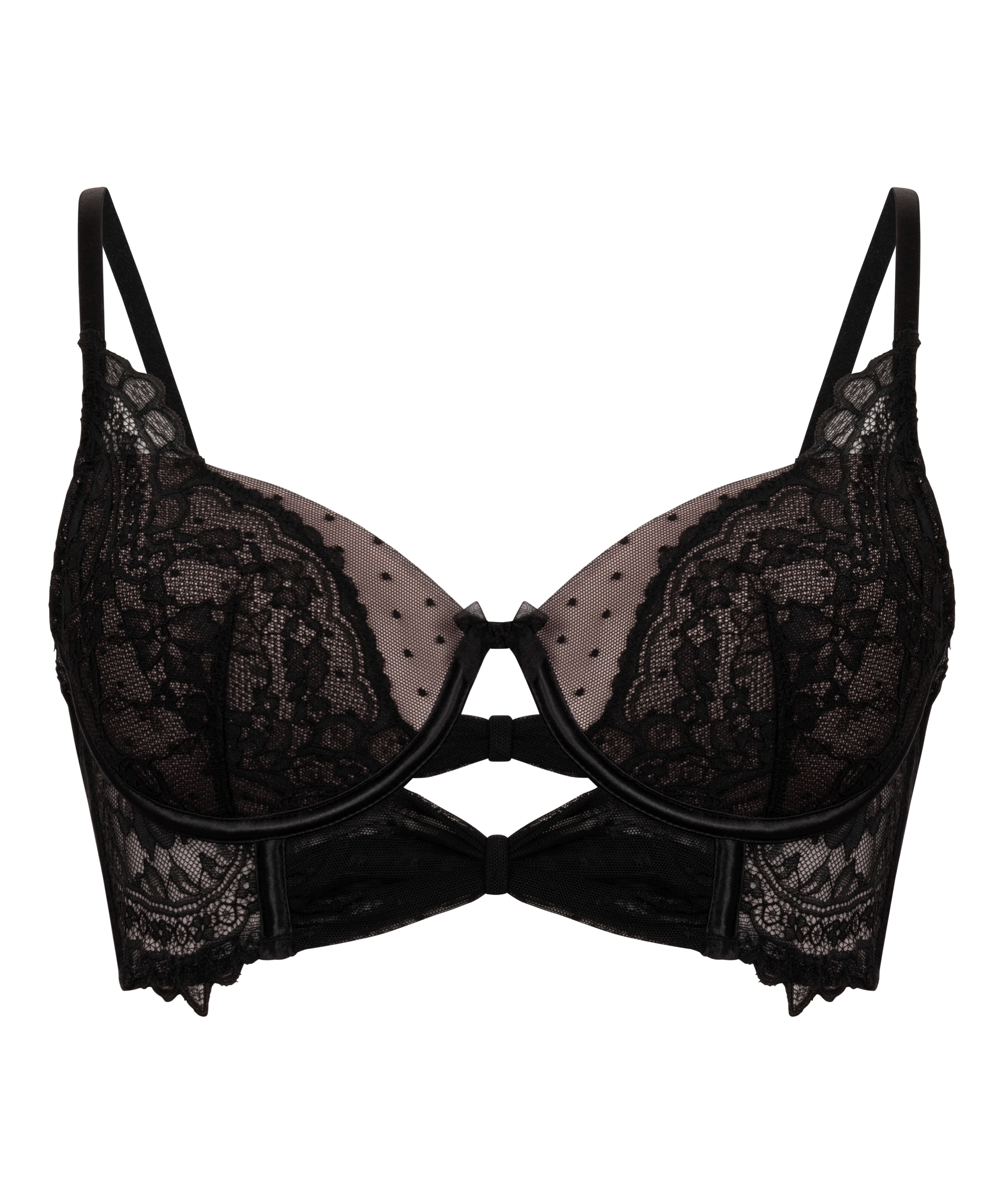 Sujetador de aros longline acolchado Juliette, Negro, main