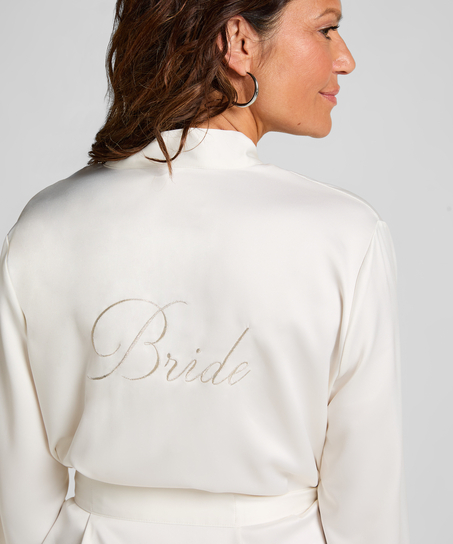 Kimono Nupcial de Satén, Blanco