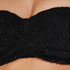 Top de bikini bandeau con relleno Crochet, Negro