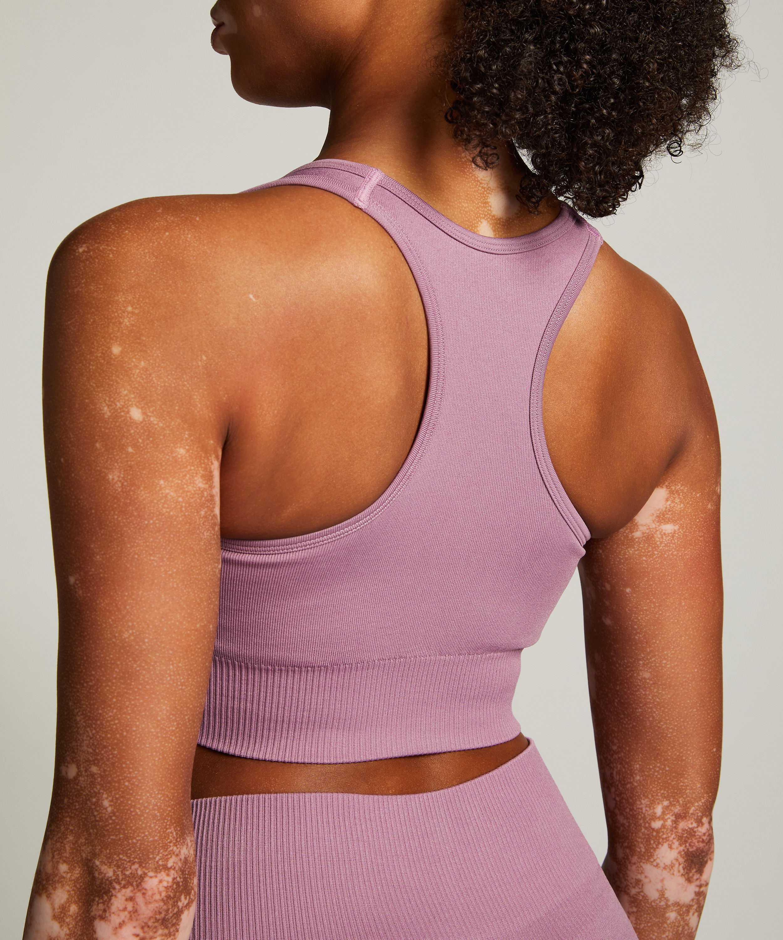 HKMX Sujetador deportivo sin costuras Level 2, Morado, main