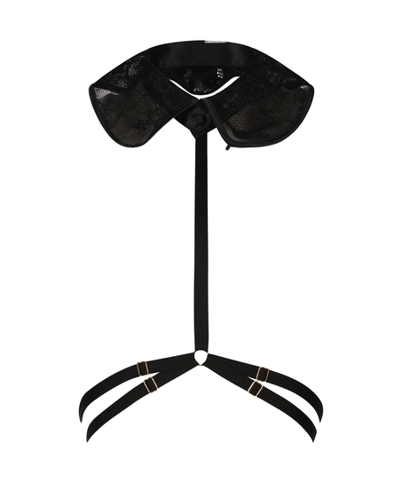 Gargantilla con arnés Private, Negro