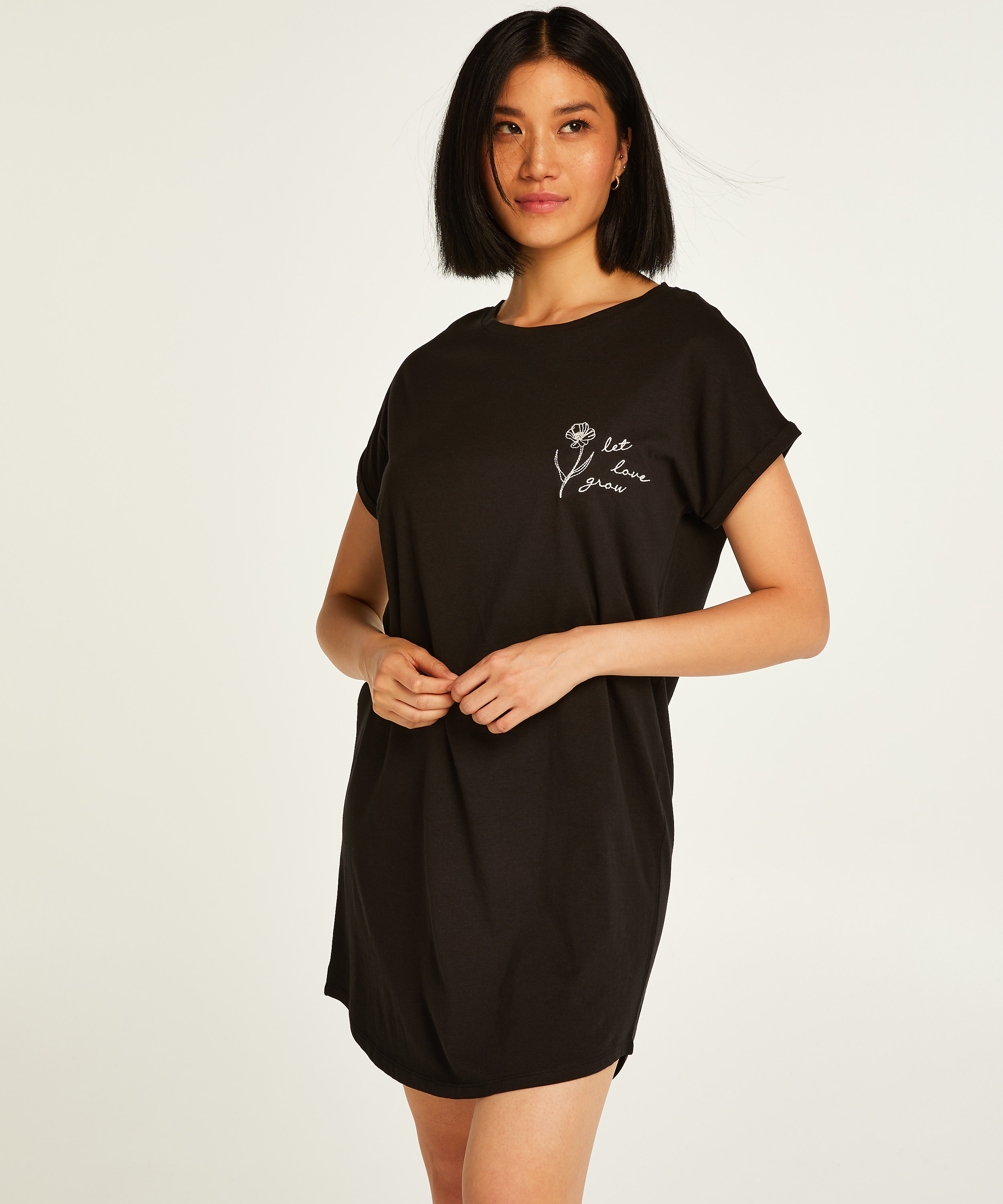 Camis&oacute;n de escote redondo, Negro, main