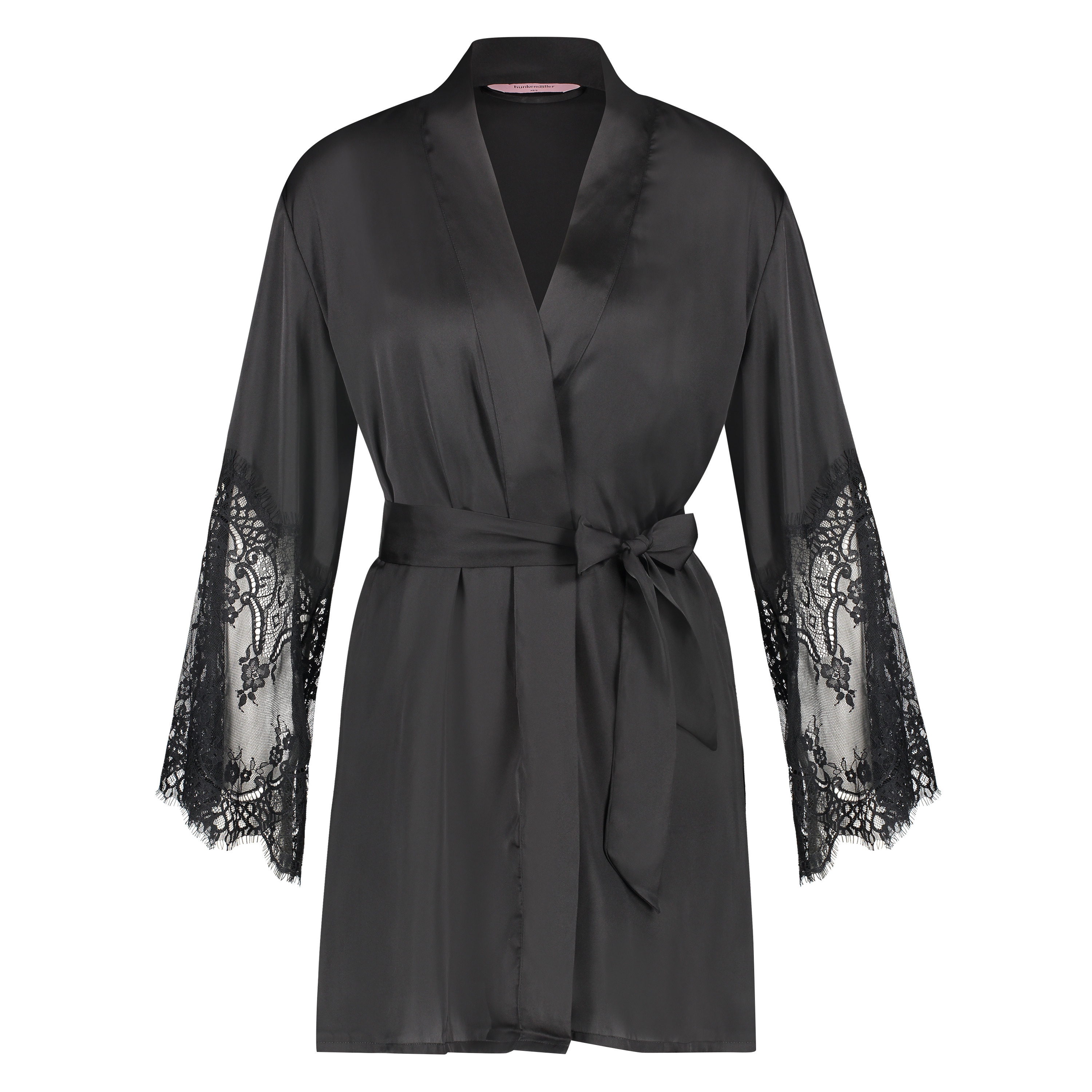 Kimono Lace Satin, Negro, main