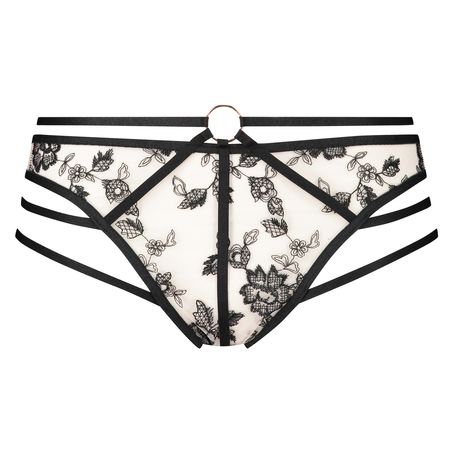 Tanga de corte alto Dahlia, Negro