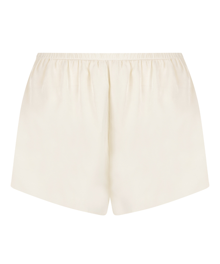 Short de satén Minimal, Blanco