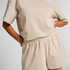 Conjunto de pijama de punto jersey, Beige