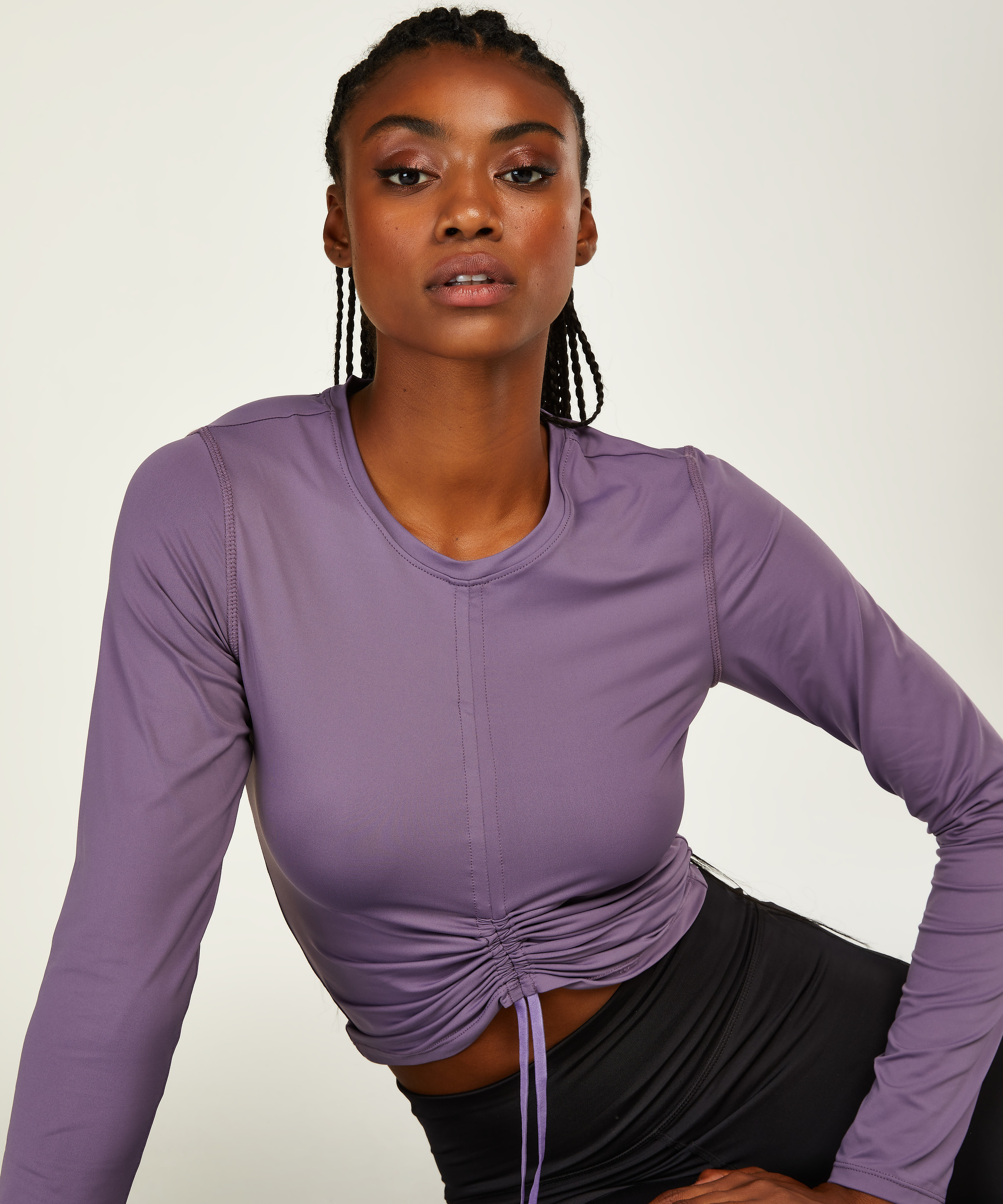 Top deportivo HKMX con manga larga Aura, Morado, main