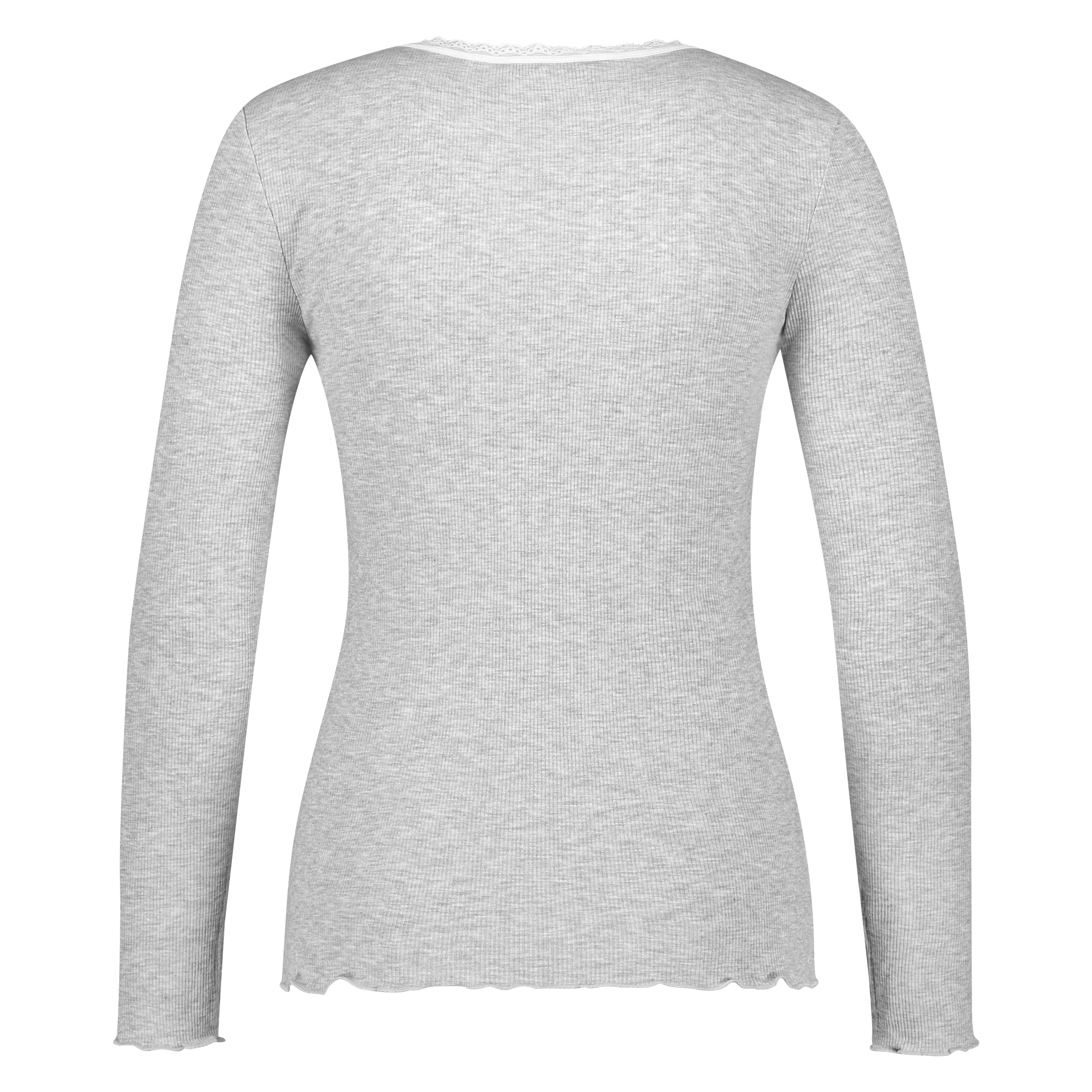 Top acanalado R-neck, Gris, main