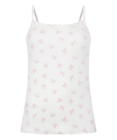 Camisola en pointelle, Blanco