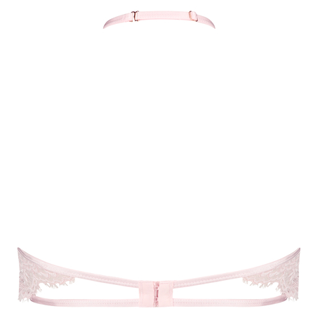 Sujetador cuello halter con aros sin relleno Eve, Rosa