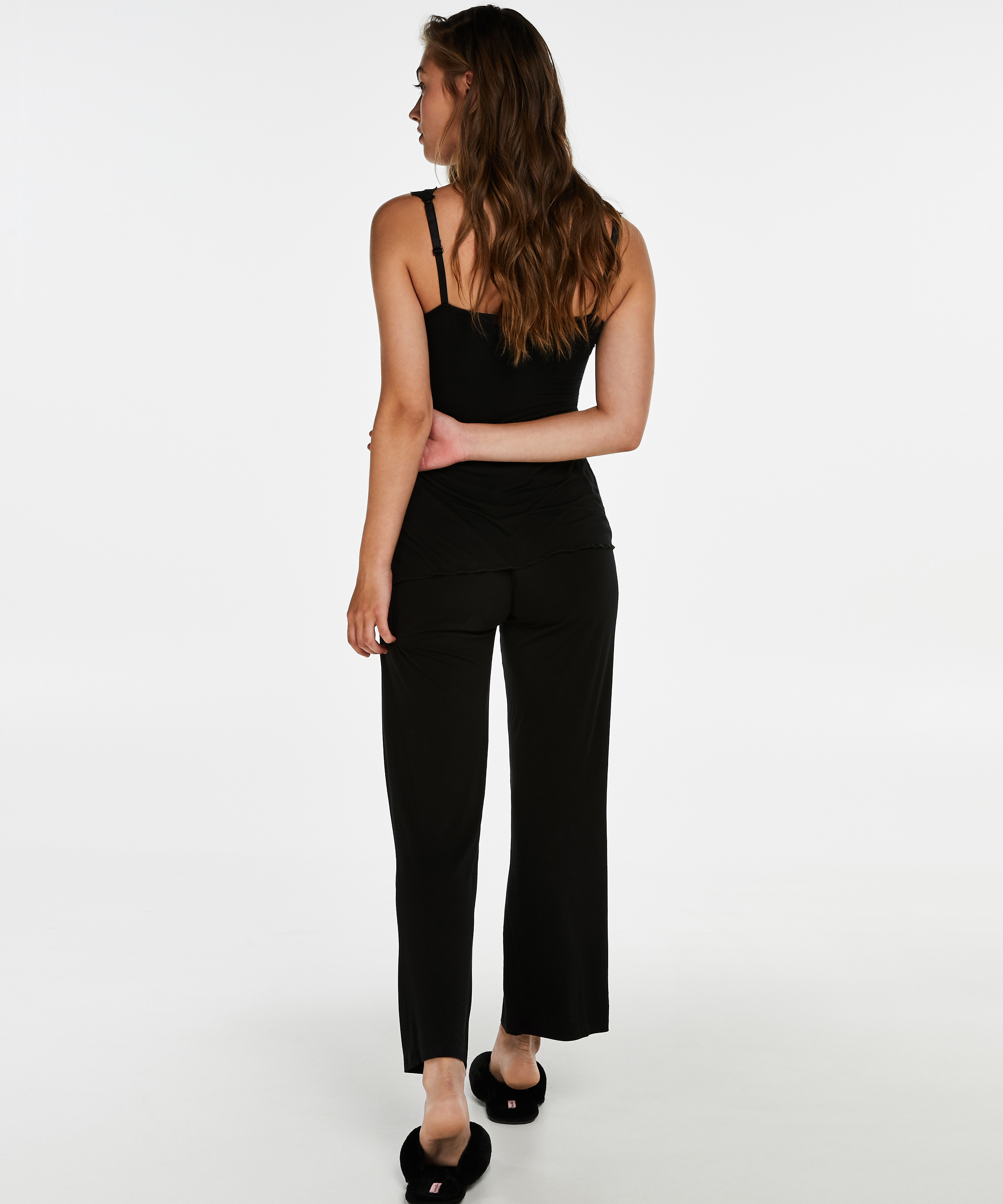 Pyjamaset Modal lace, Negro, main