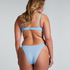 Braguita de Bikini de Corte Alto Scallop, Azul