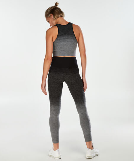 Sujetador deportivo de cuello alto y nivel 2 Ombre de HKMX, Gris