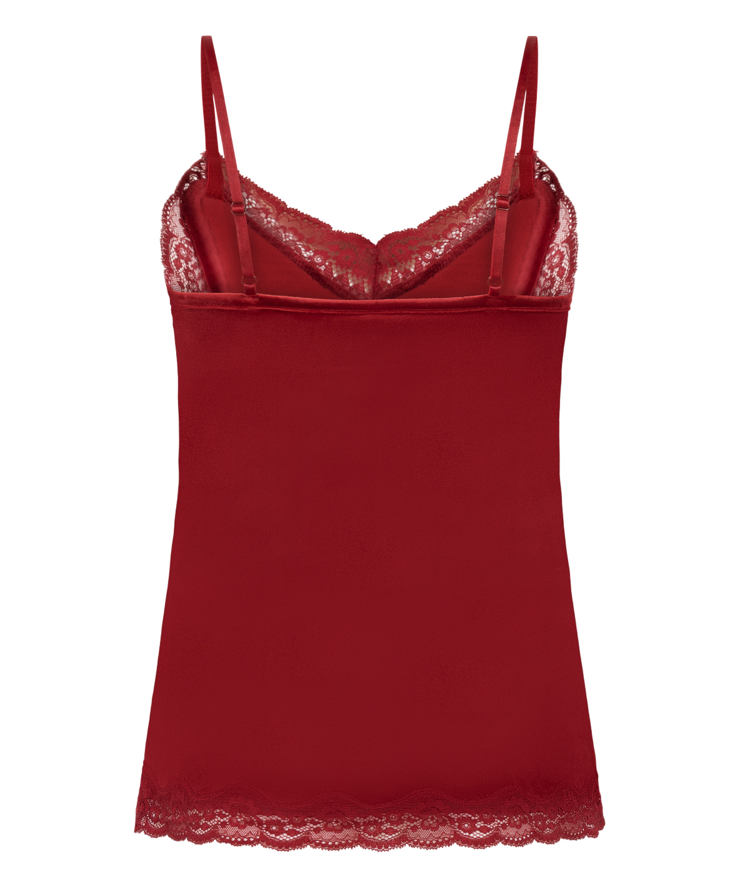 Camiseta top Velours Lace, Rojo, main