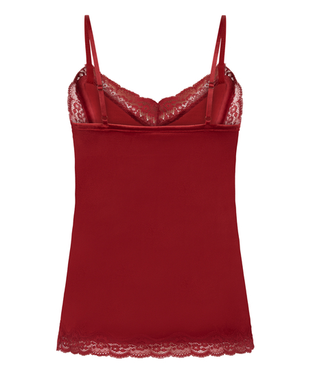 Camiseta top Velours Lace, Rojo