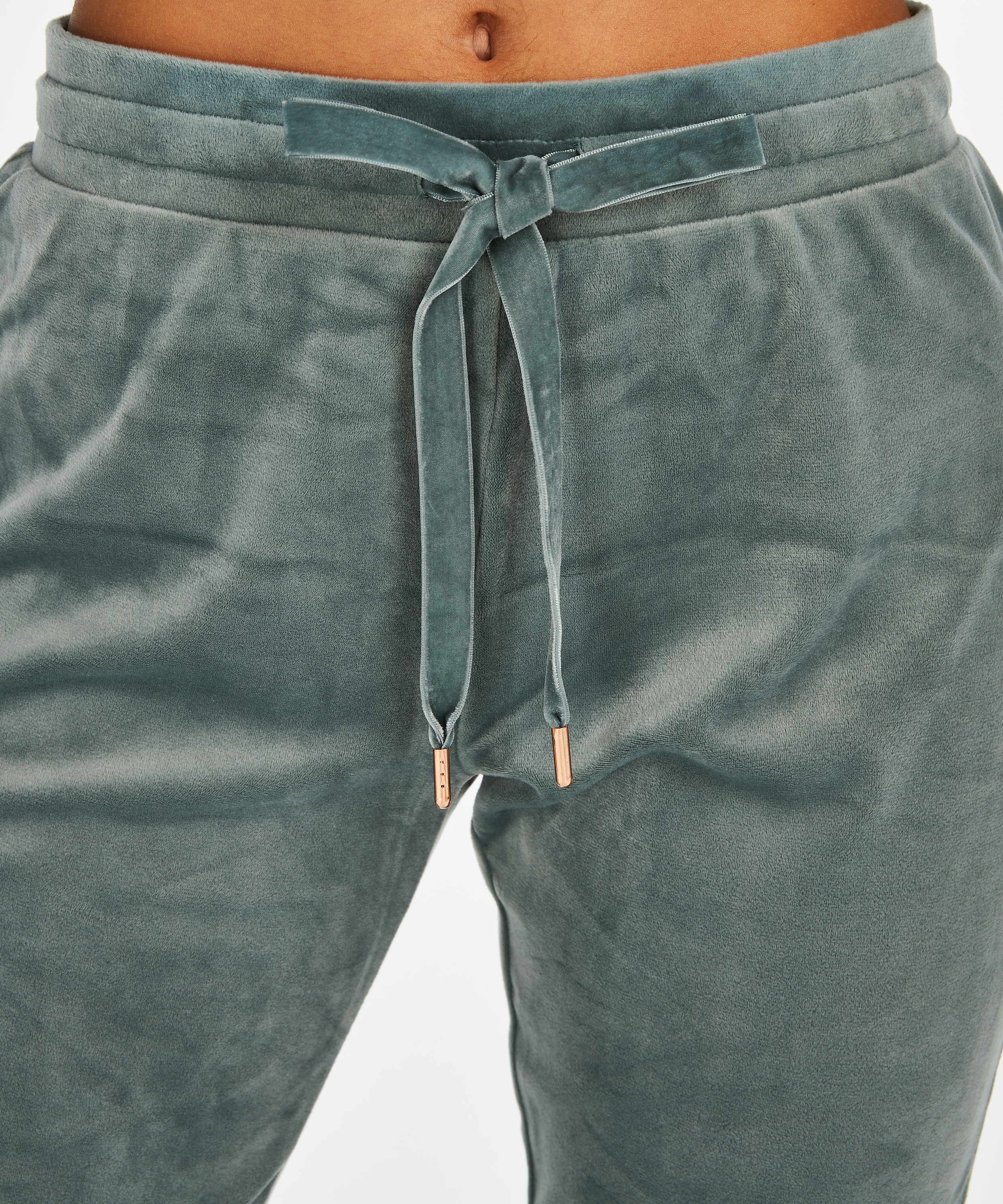 Pantalón alto de jogging de terciopelo, Verde, main