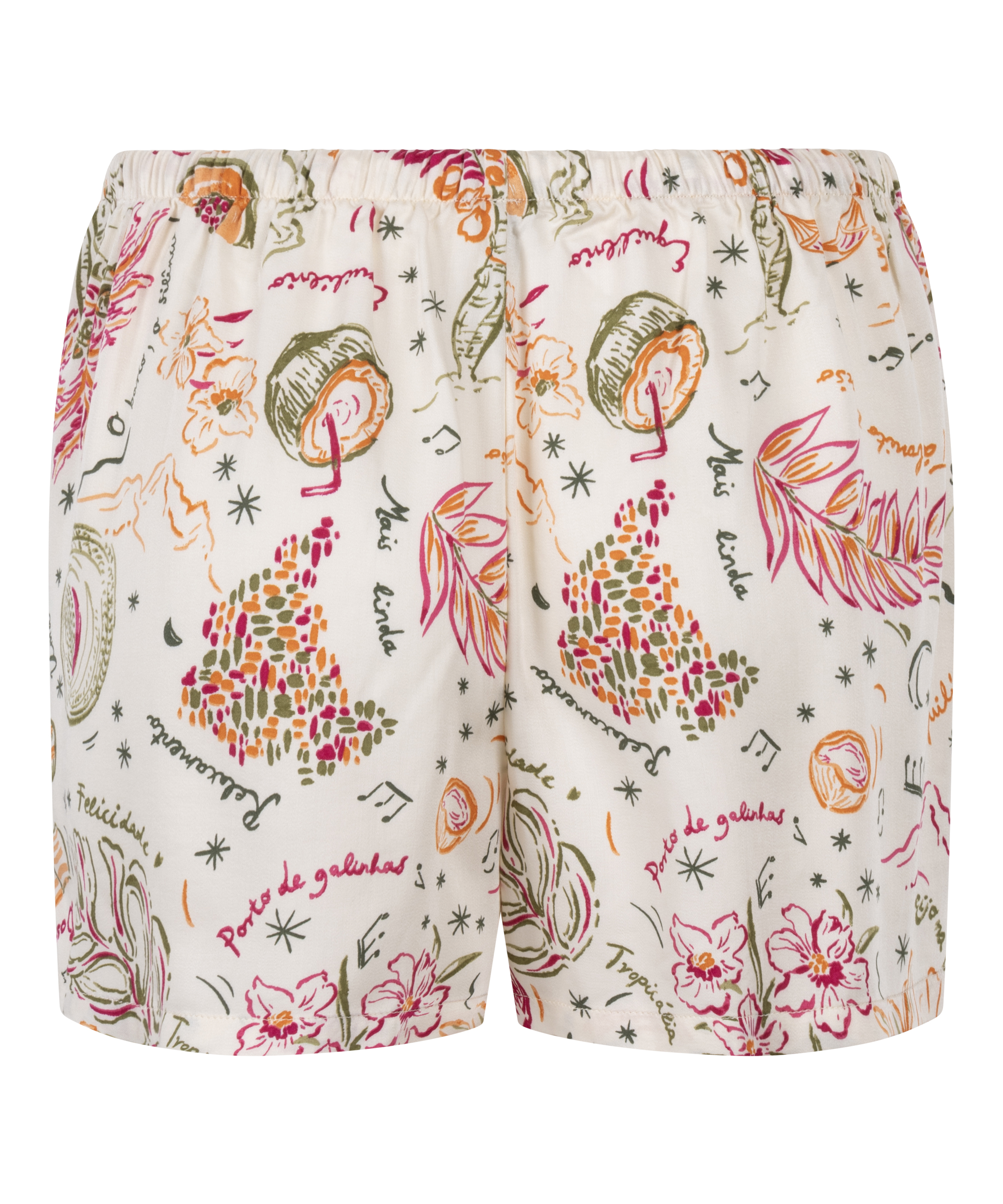 Short de satén, Blanco, main