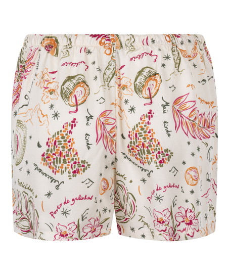 Short de satén, Blanco