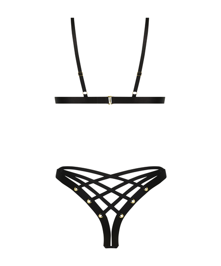 Bodi private con entrepierna abierta Elouise, Negro