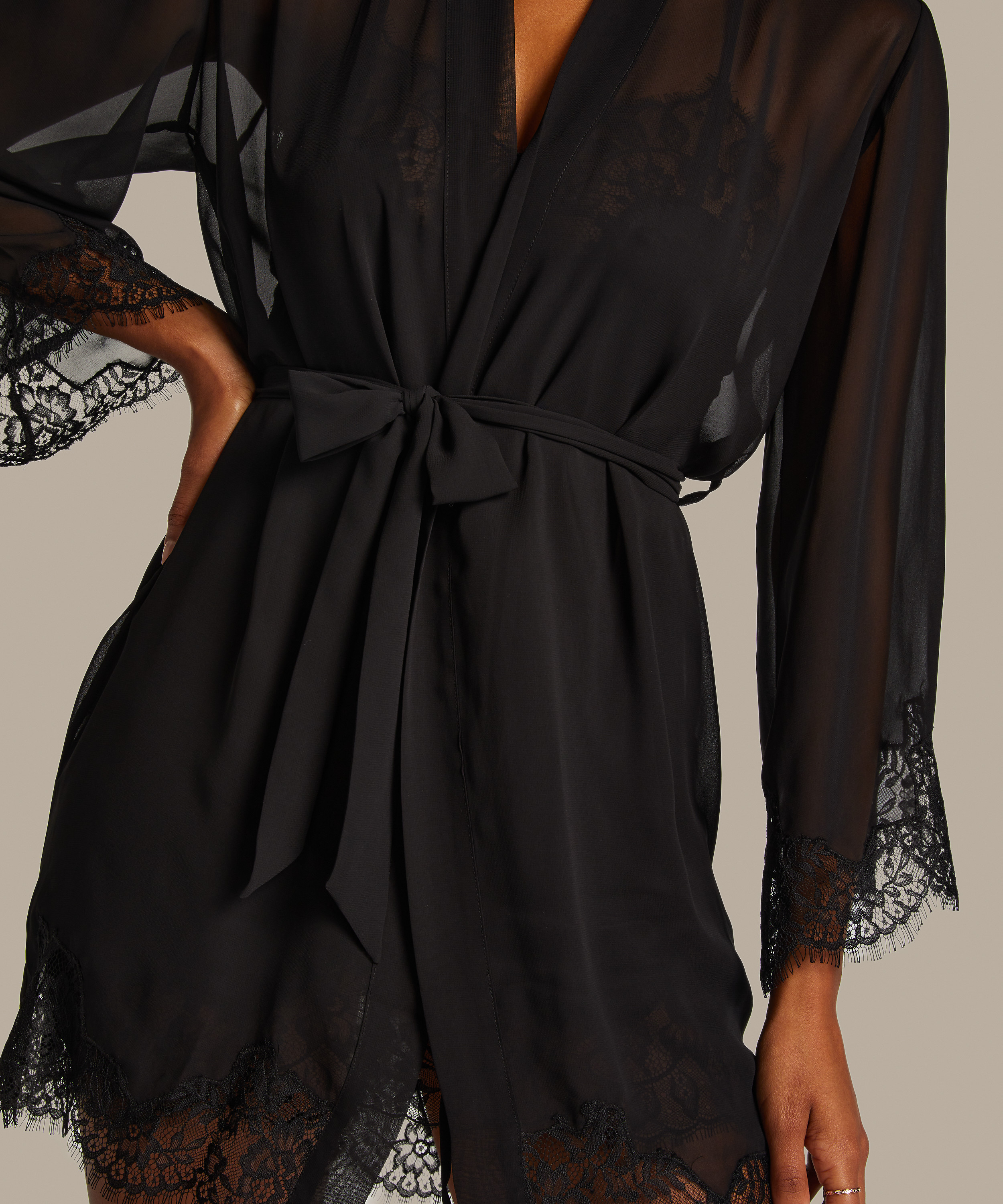 Kimono Satin, Negro, main