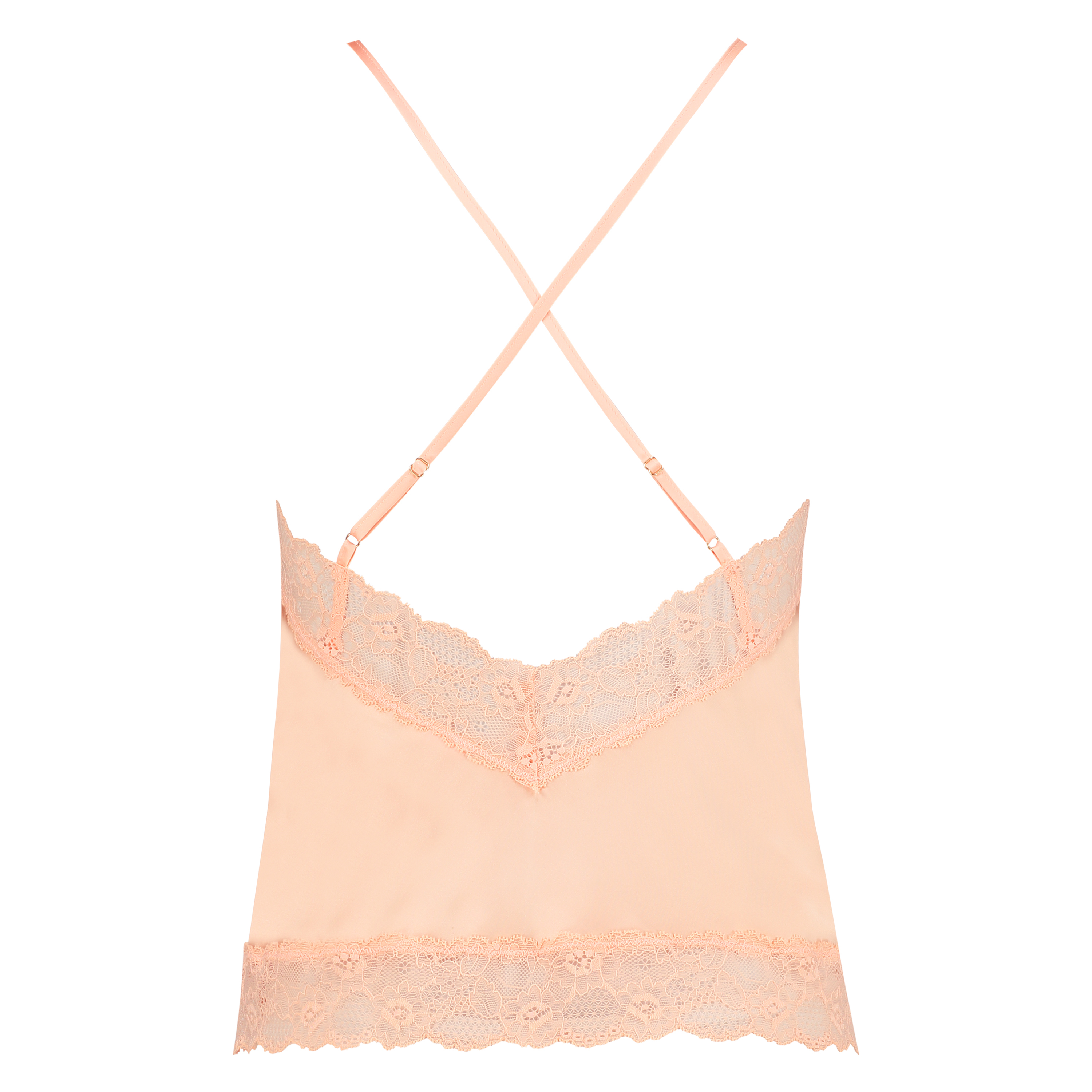 Camiseta top Satin Lace, Naranja, main