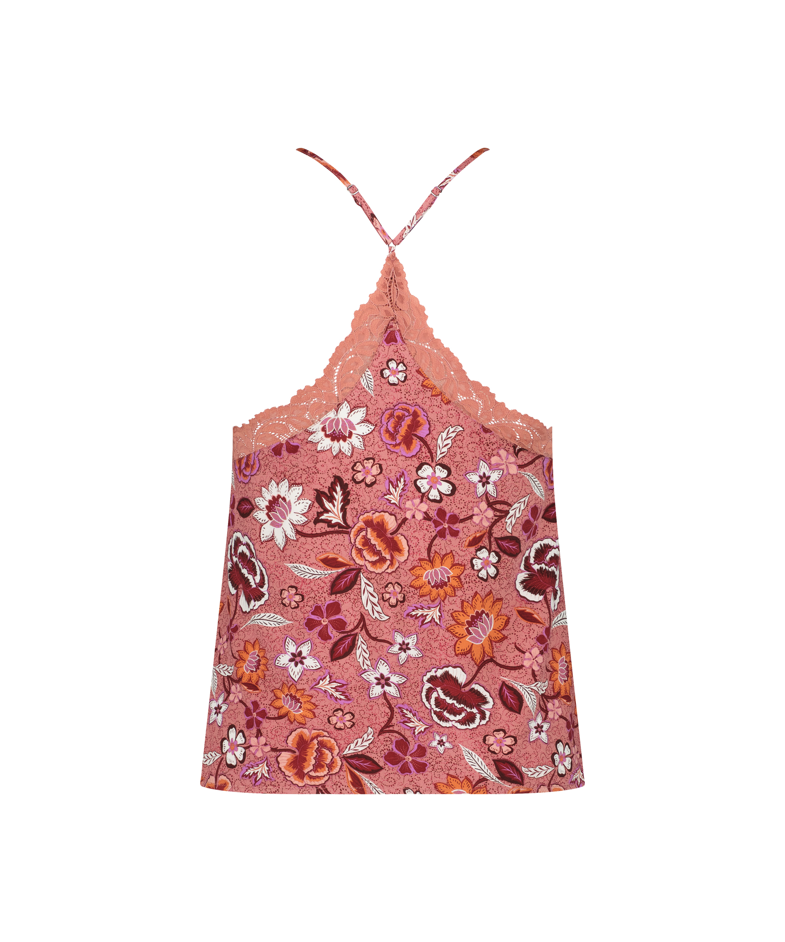 Camiseta top Woven Lace, Rosa, main