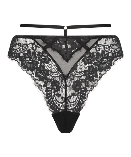 Tanga de tiro alto Lidia, Negro