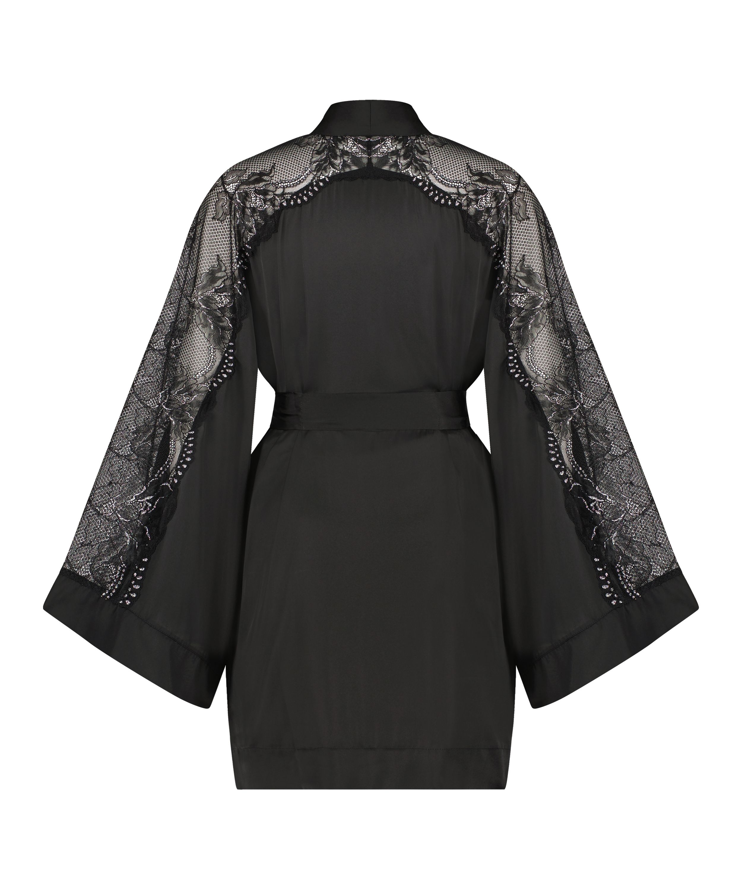 Kimono de sat&eacute;n Donna Sparkle, Negro, main